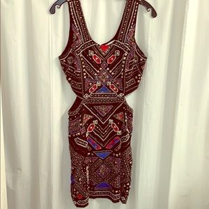 Parker Beaded Cut-our Sheath Dress